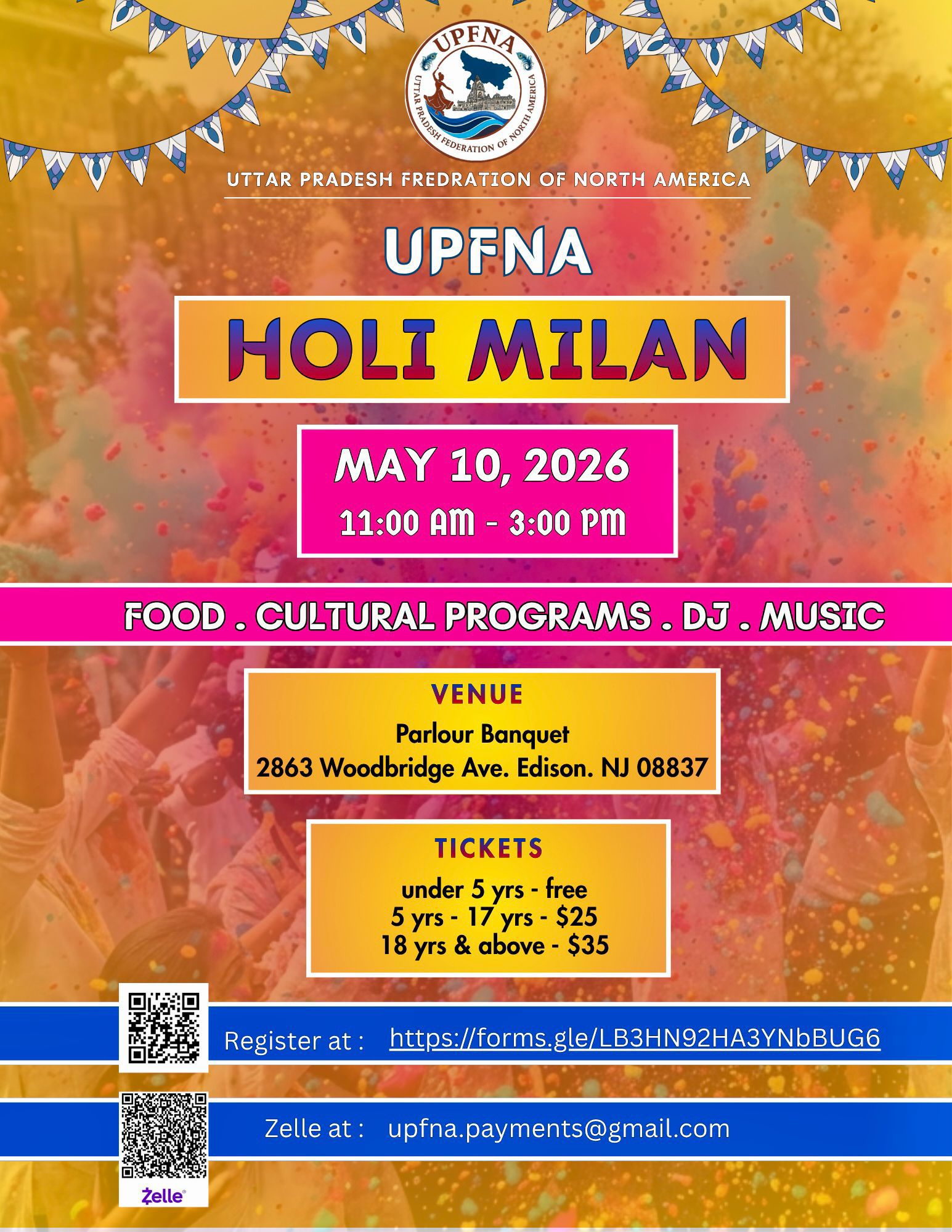 Holi Milan 2026 Poster